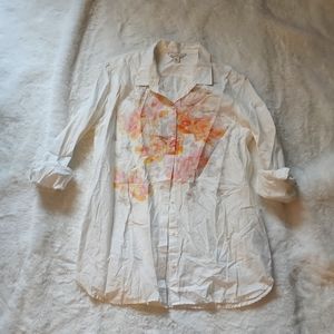 White blouse with watercolor design - Small